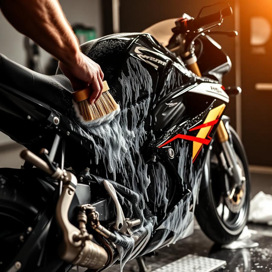 Detailing motor dengan buih